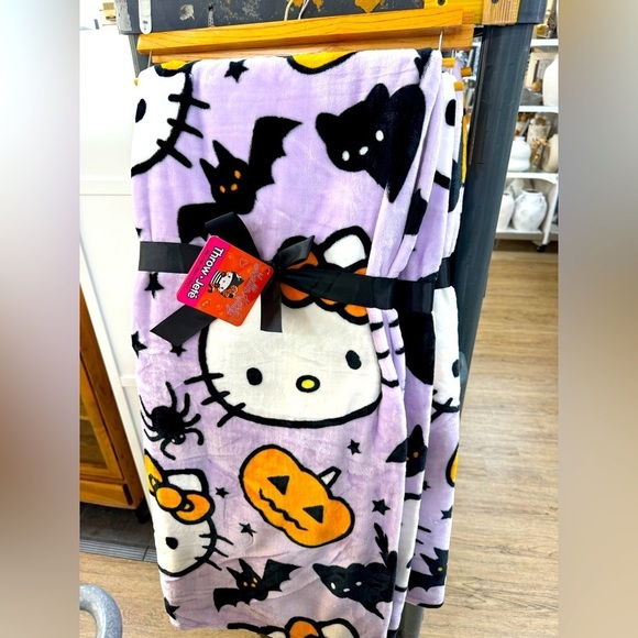 Hello Kitty Other - Hello Kitty Halloween purple Blanket pumpkin bat cat spider